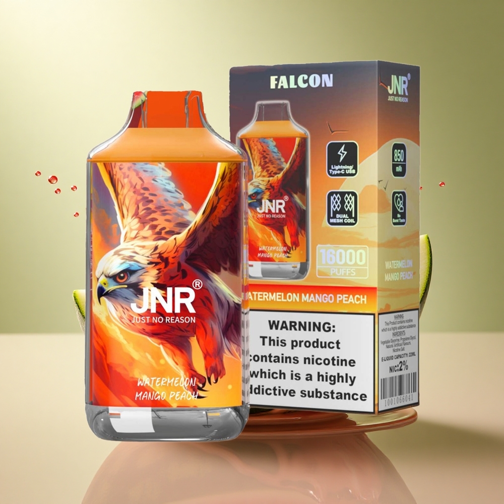 JNR Falcon 16000 Watermeloen Mango Perzik met Dual Mesh Coil en 850 mAh