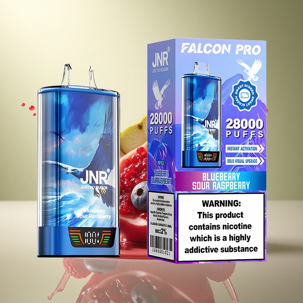 JNR Falcon Pro 28000 Blauwebes Zure Framboos 950mAh 5% Nicotine