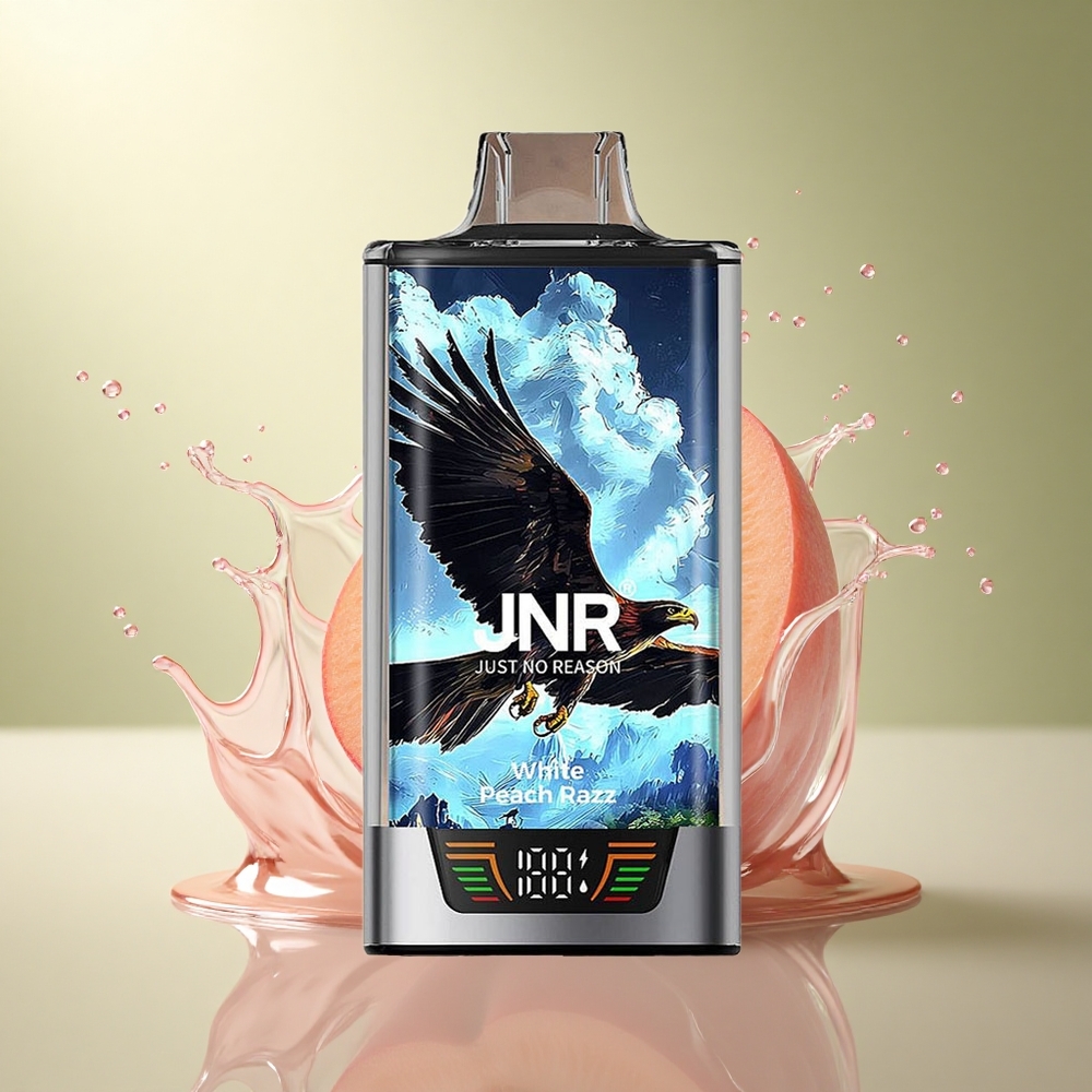 JNR Falcon Pro 28000 Witte Perzik Razz 950mAh 30ml Dual Mesh