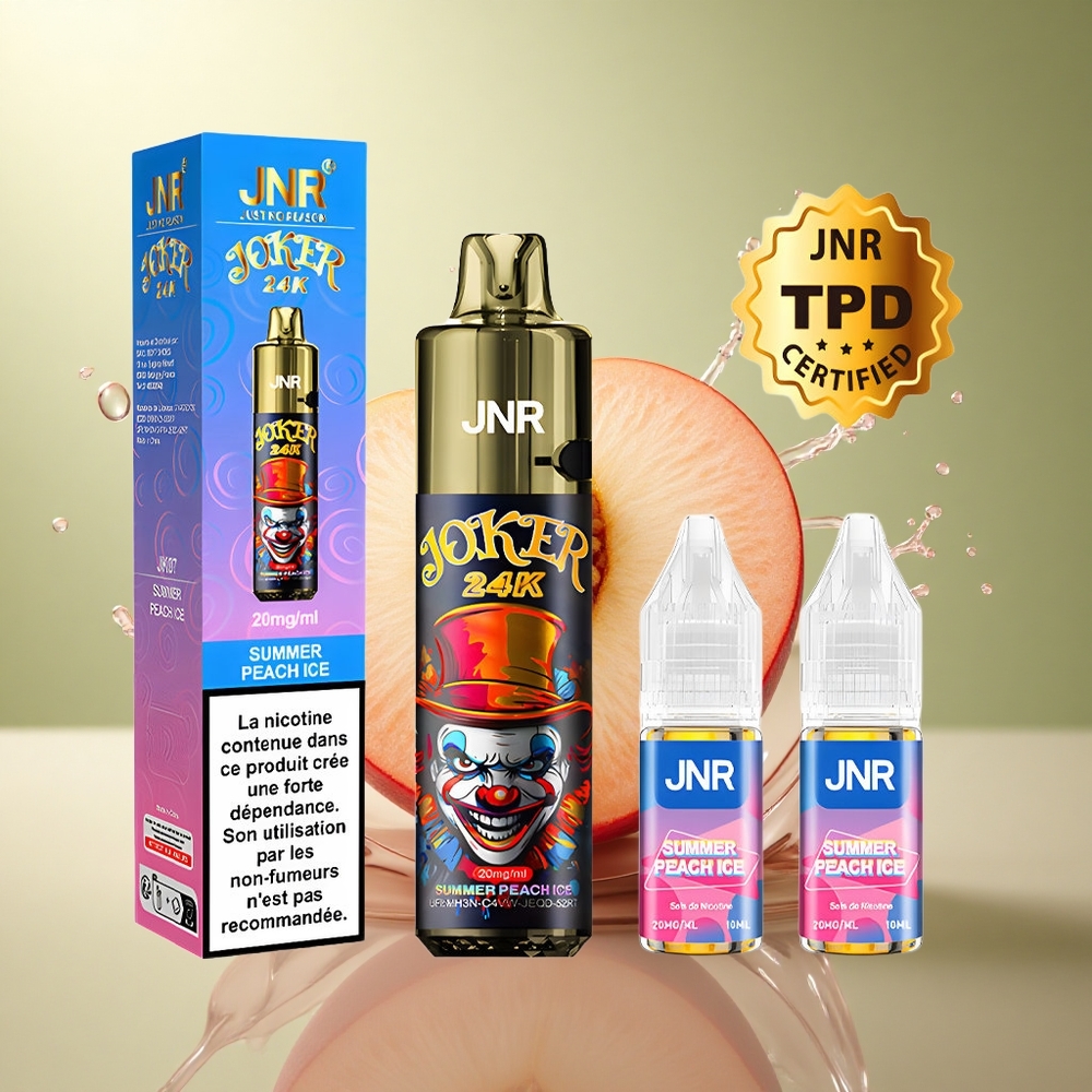 JNR Joker 24K Zomerse Perzik IJswater met 2% nicotine en 800mAh batterij