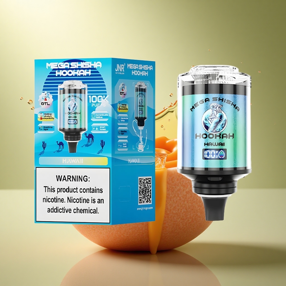 JNR Mega Shisha Hookah 100K Hawaii Nederlands 2200mAh 60ml nicotine