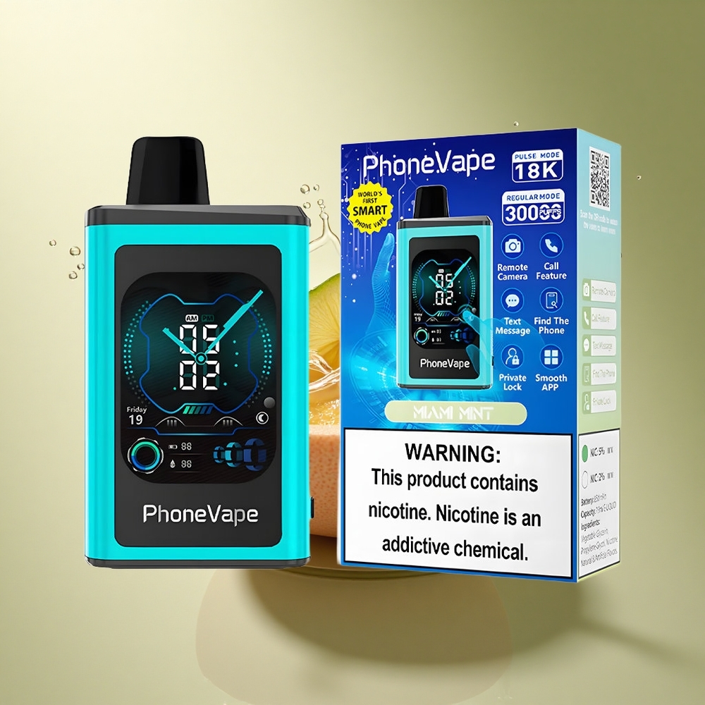 JNR PhoneVape 30000 Amsterdam Munt Type-C Oplaadbaar 850mAh Adjustable Airflow Nicotine 2% 5%