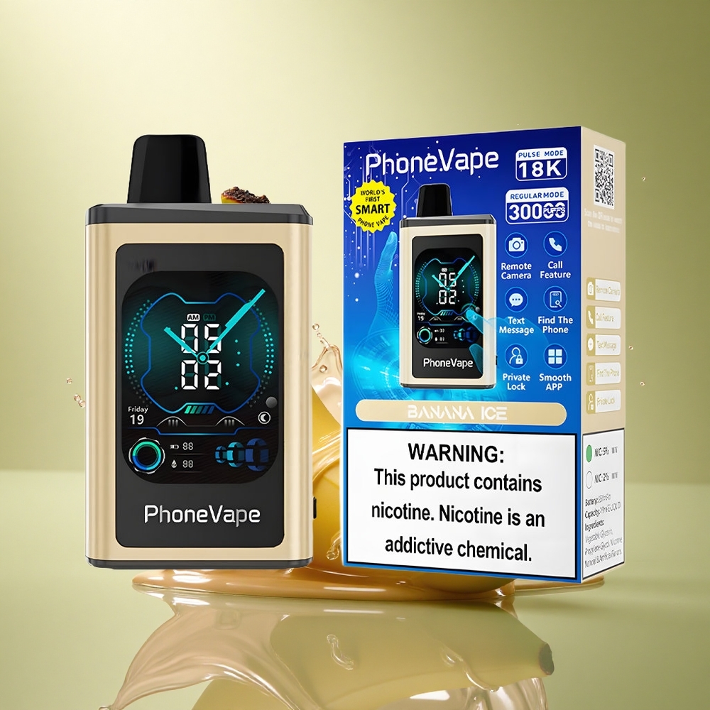 JNR PhoneVape 30000 Banaan IJs Type-C 850mAh App Bestuurd Nicotine 2% 5%