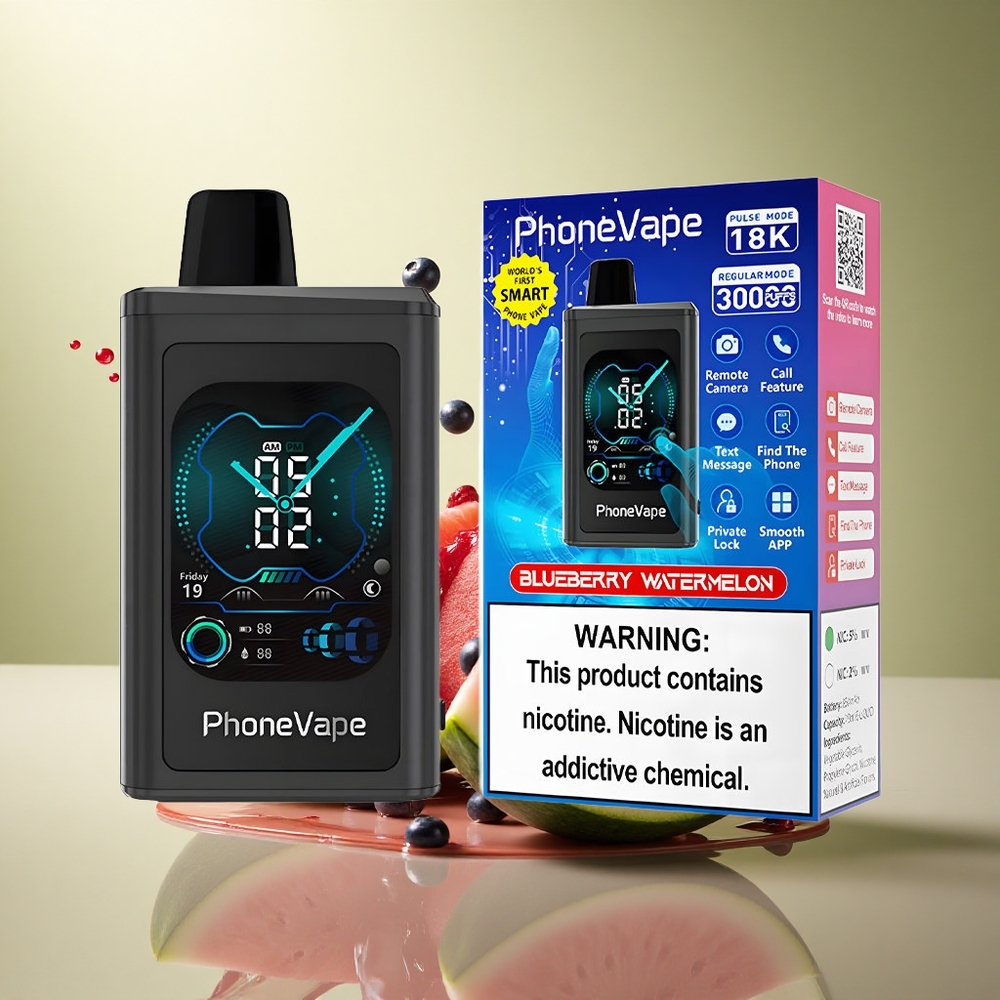 JNR PhoneVape 30000 Blauwebes Watermeloen Type-C Oplaadbaar 850mAh Nicotine 2% 5%