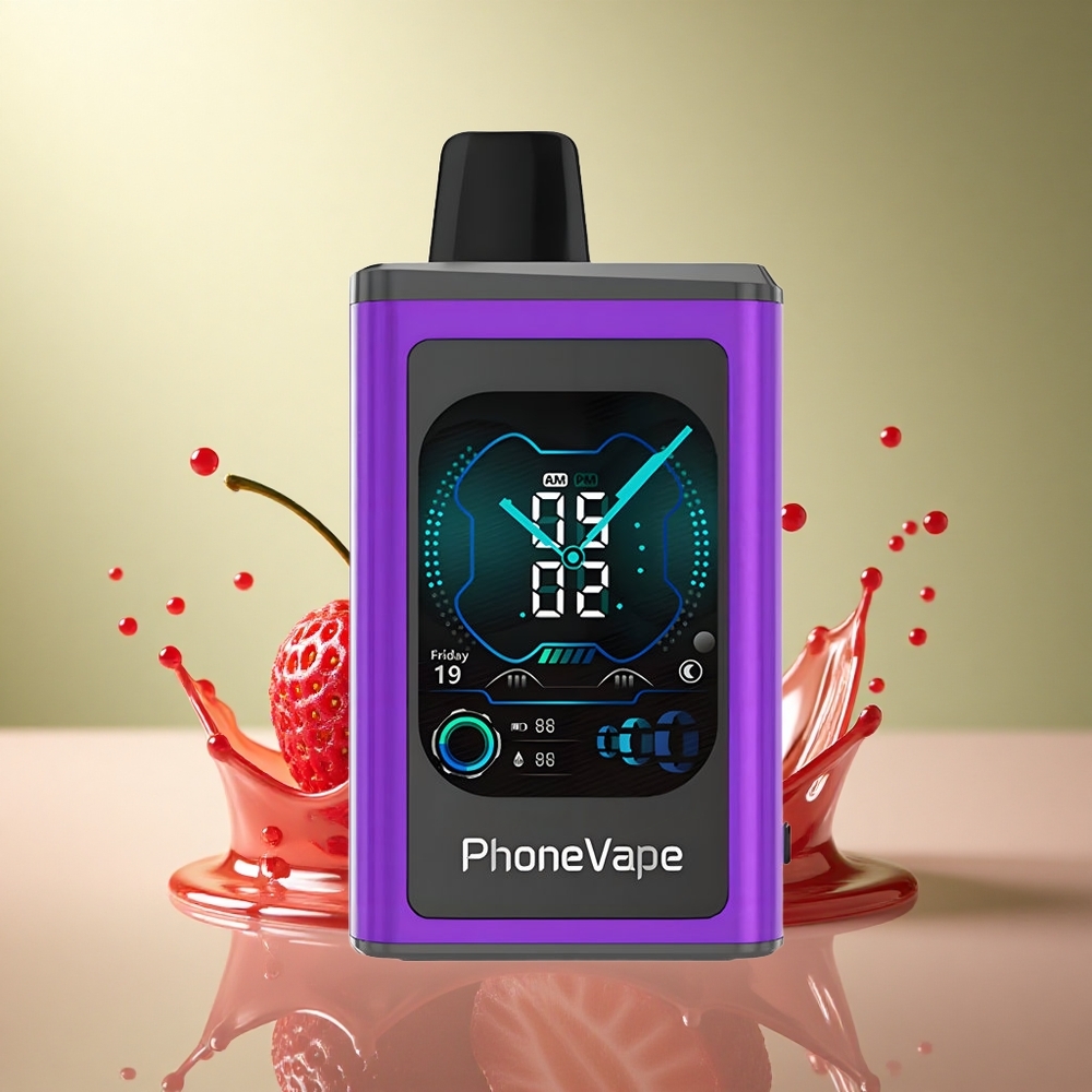 JNR PhoneVape 30000 Kers Aardbei Framboos Type-C Oplaadbare 850mAh Nicotine 2% 5%