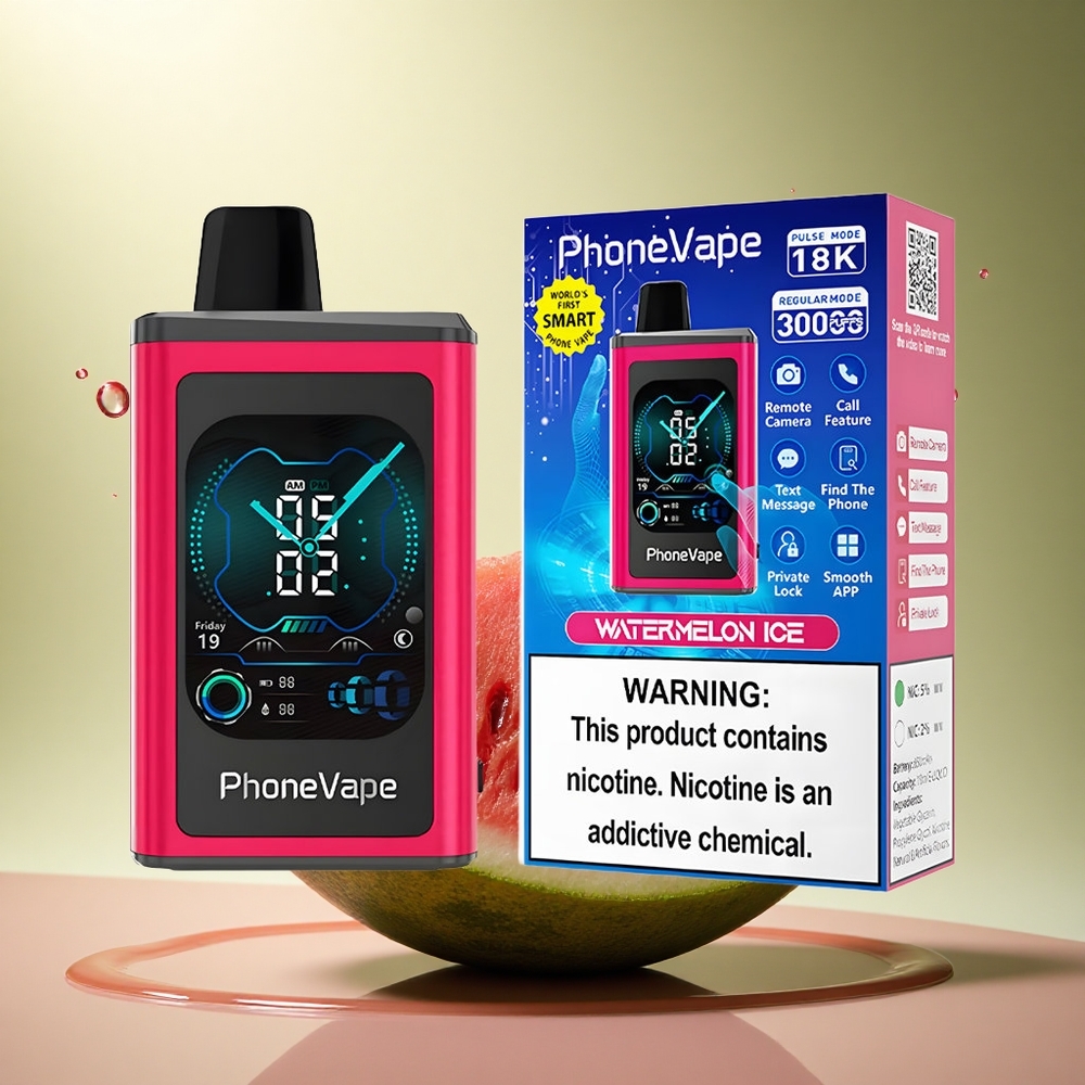 JNR PhoneVape 30000 Watermeloen IJs Type-C Oplaadbaar 850mAh Nicotine 2% 5%