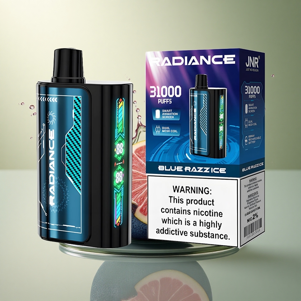 JNR Radiance 31000 Blauwe Framboos IJs met 950 mAh en 2% nicotine