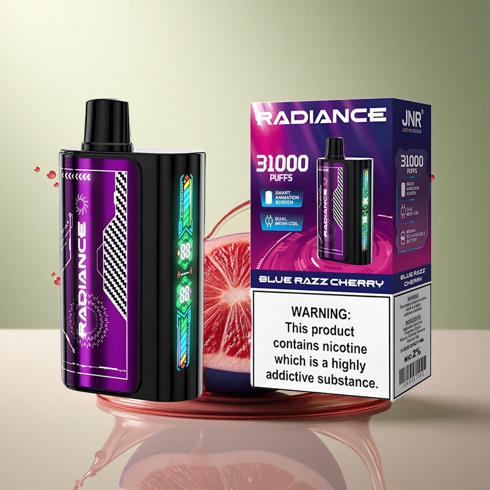 JNR Radiance 31000 Blauwe Framboos Kers 28ml Nicotine 2% 950mAh
