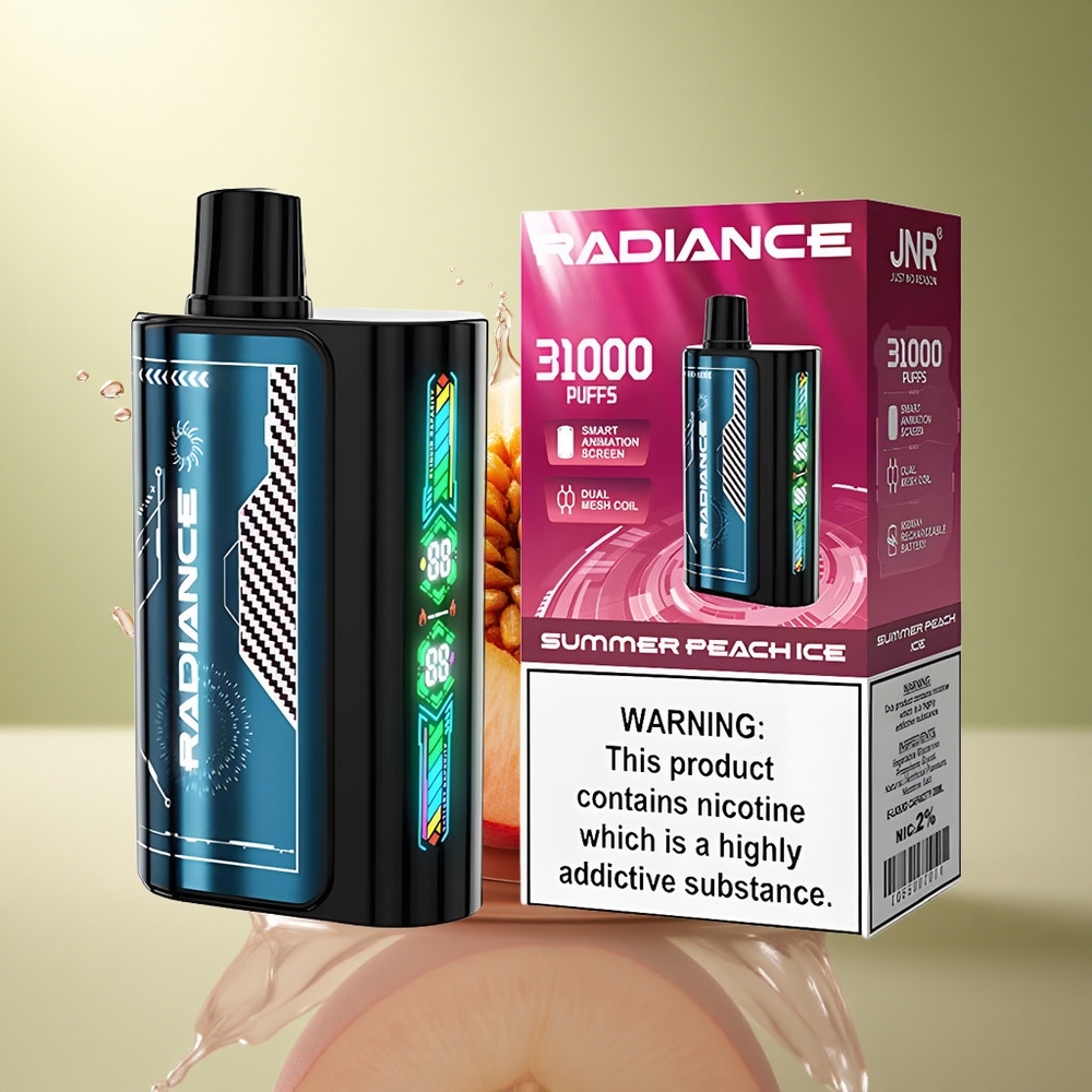 JNR Radiance 31000 Zomerperzik IJs met 28ml Vloeistof en Dual Mesh Coil