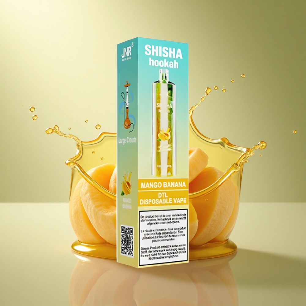 JNR Shisha Hookah 12000 Mango Banaan 24ml 750mAh 0% Nicotine
