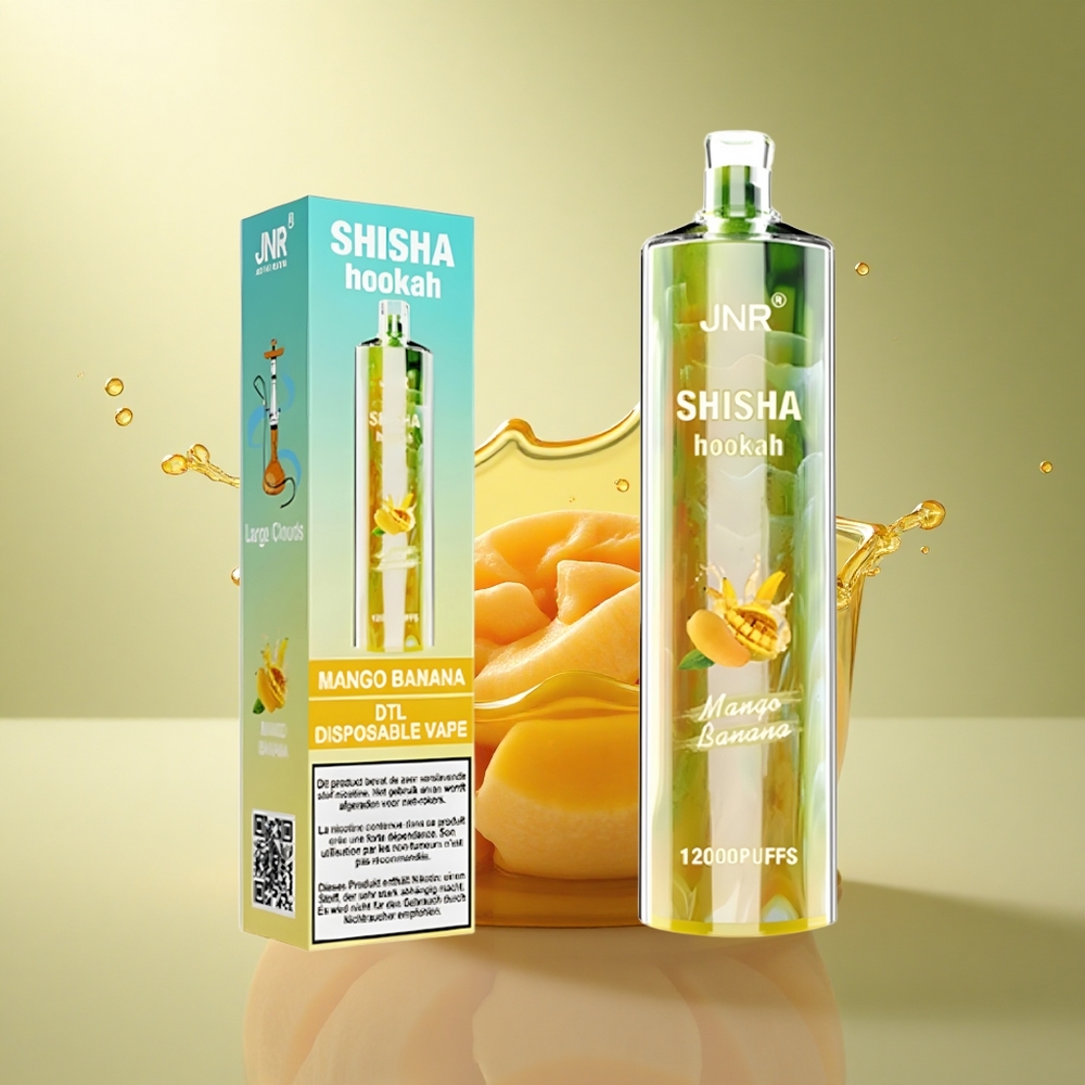 JNR Shisha Hookah 12000 Mango Banaan 24ml 750mAh 0% Nicotine