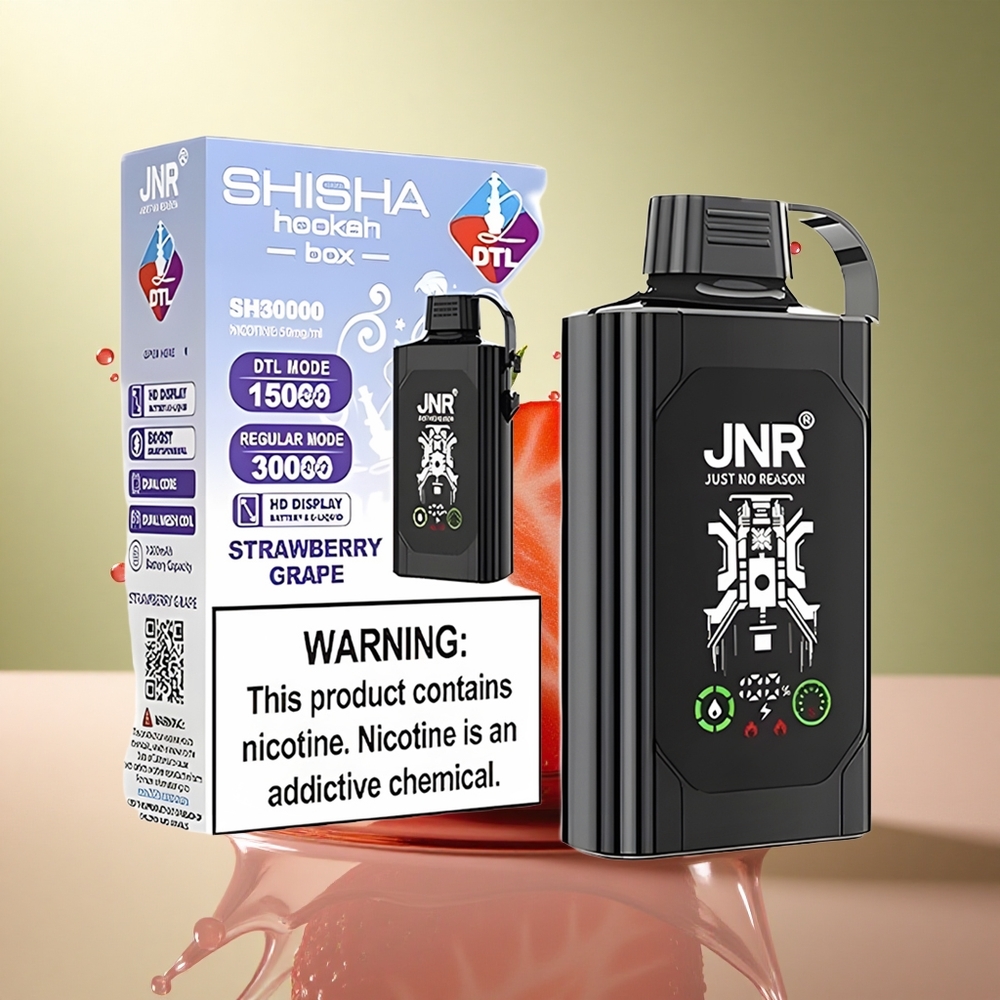 JNR Shisha Hookah Box 20500 Aardbei Druif Dual Mesh Coil 25ml 1000mAh
