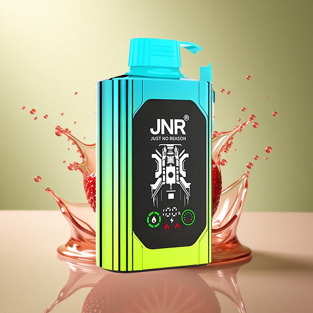 JNR Shisha Hookah Box 20500 Aardbei Kiwi HD Display Dual Mesh Coil 25ml