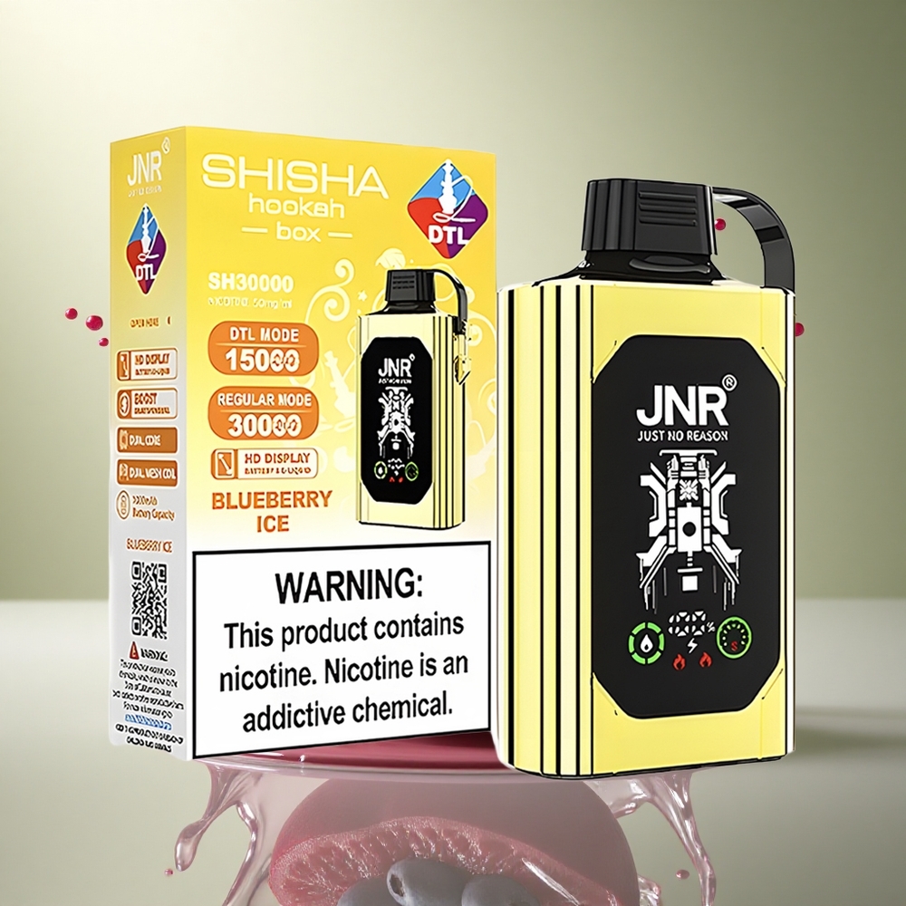 JNR Shisha Hookah Box 20500 Blauwebes IJs met 1000mAh en Dual Mesh Coil