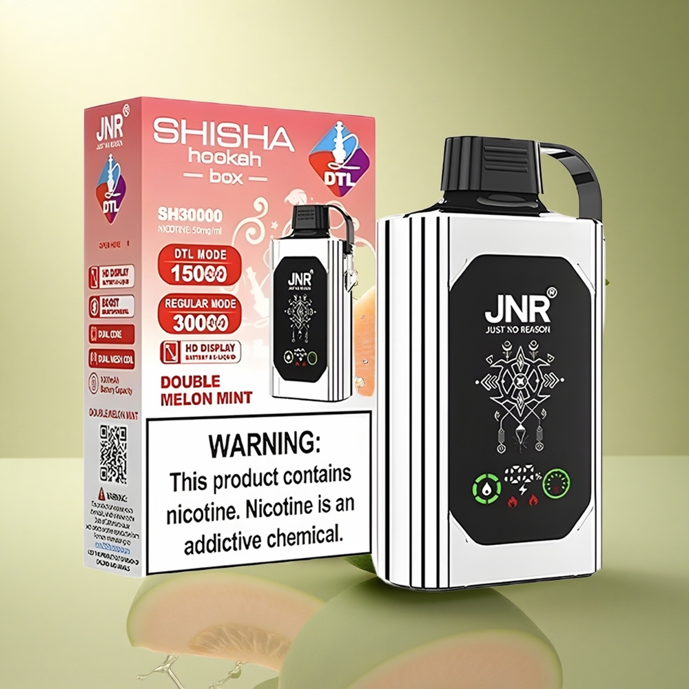 JNR Shisha Hookah Box 20500 Dubbel Meloen Munt met HD Display en 1000mAh