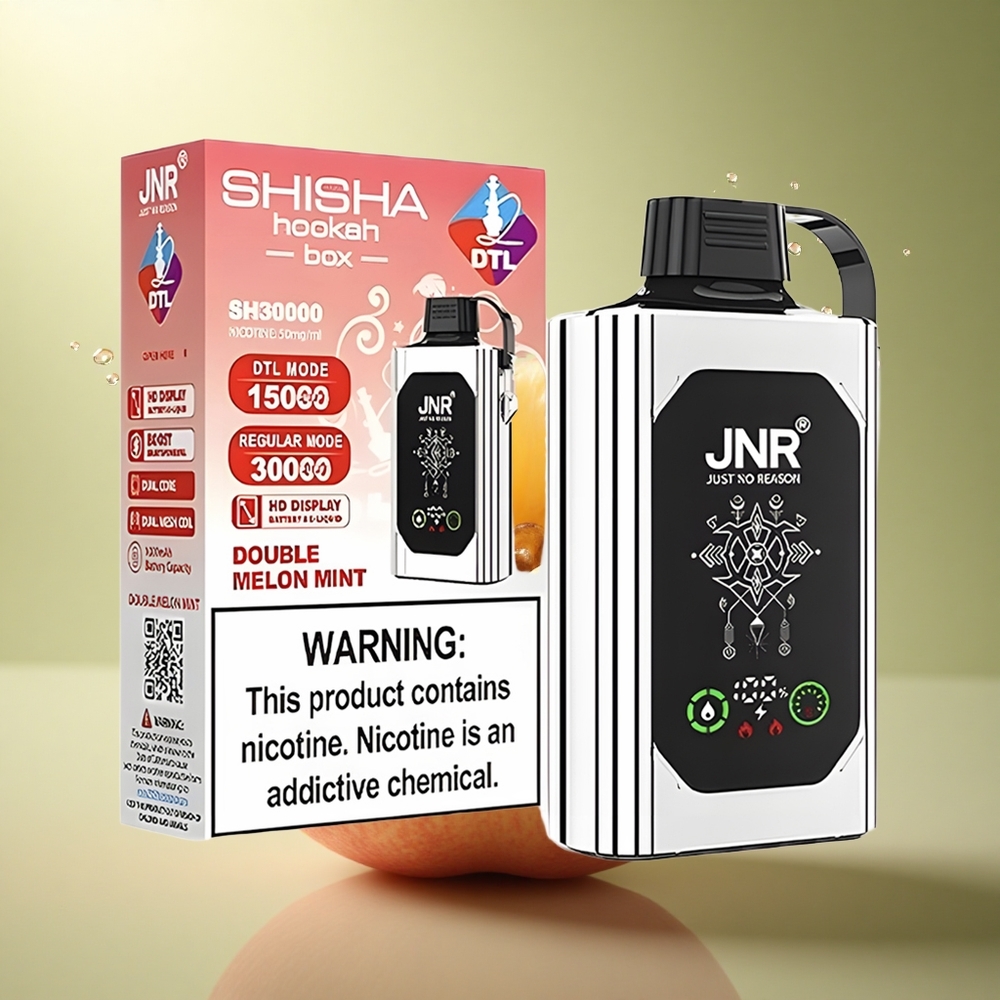 JNR Shisha Hookah Box 20500 Dubbele Appel HD Display 25ml Dual Mesh Coil