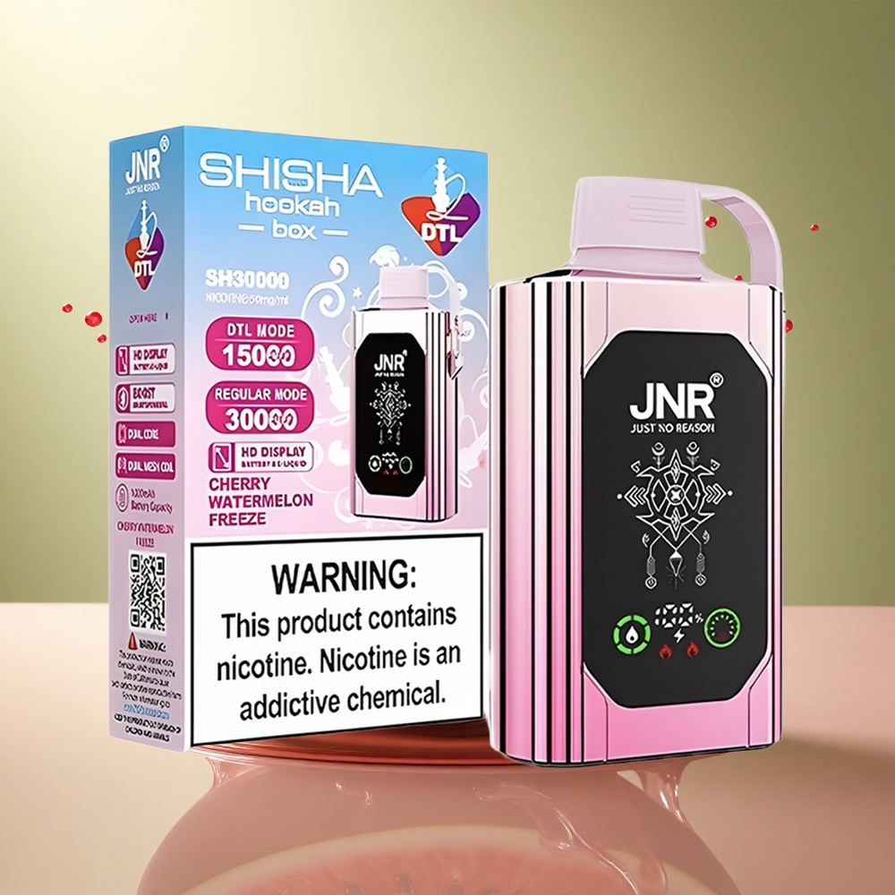 JNR Shisha Hookah Box 20500 Kers Watermeloen Freeze met Dual Mesh Coil en 25ml