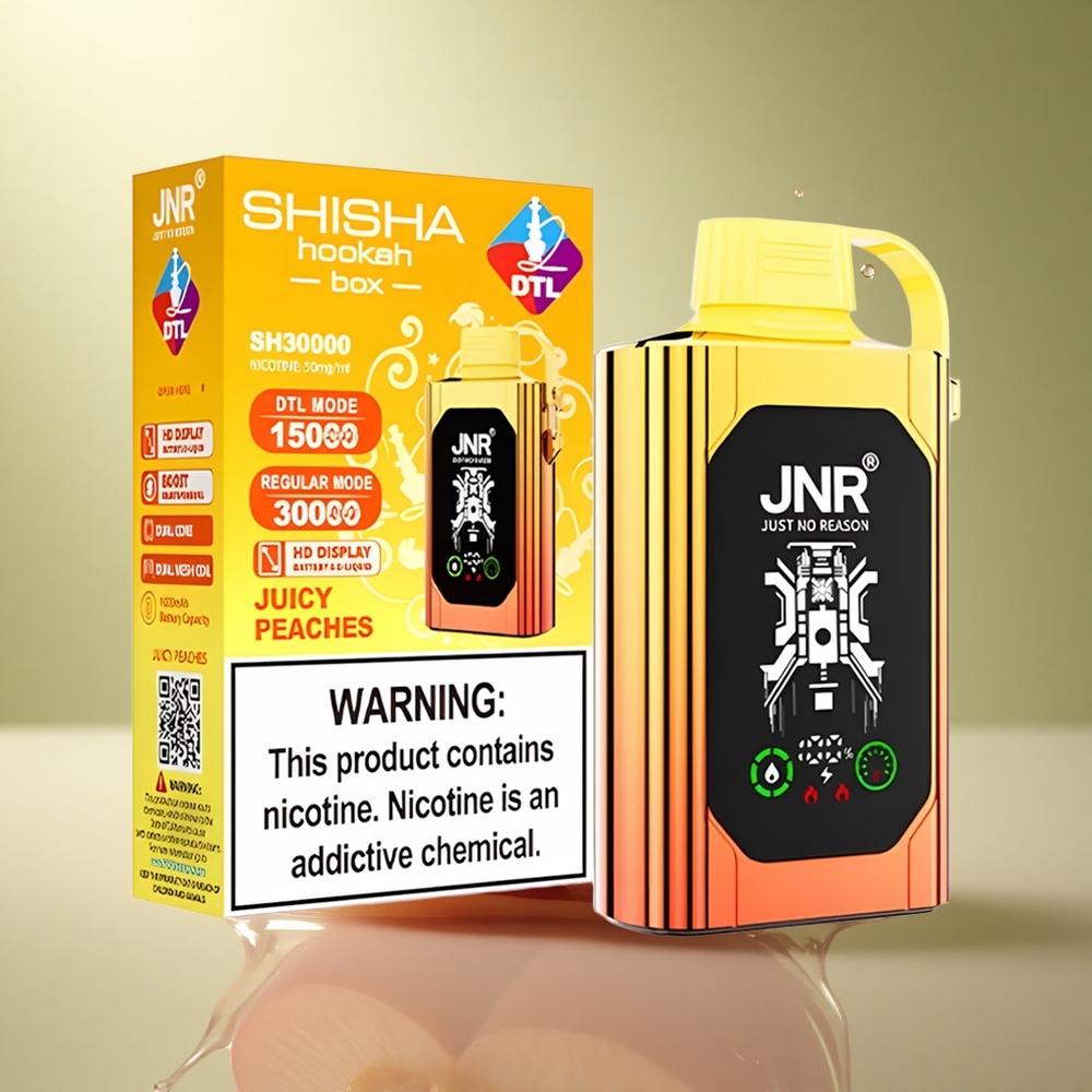JNR Shisha Hookah Box 20500 Sappige Perziken HD Display 1000mAh Dual Mesh Coil