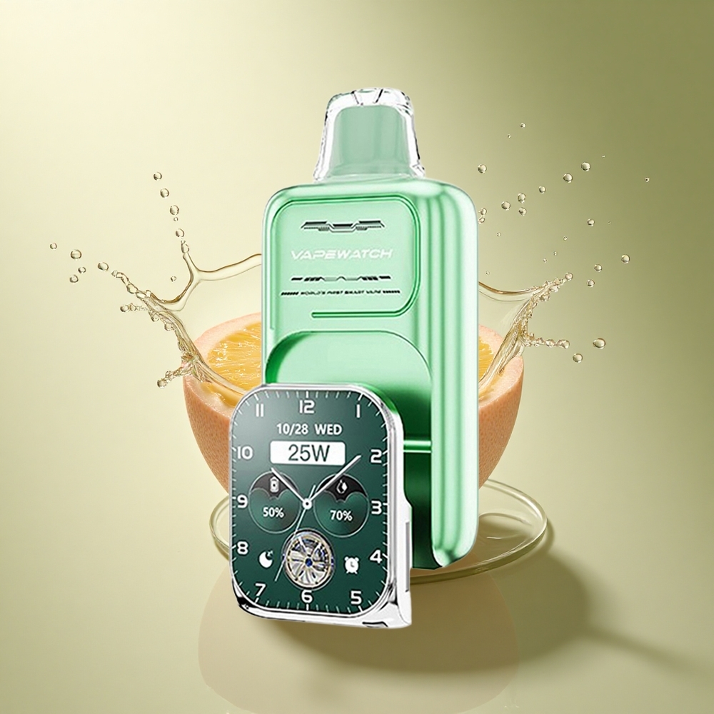 JNR VapeWatch 30000 Munt van Miami VapeHorloge Dual Mesh Coil 19mL 5% nicotine