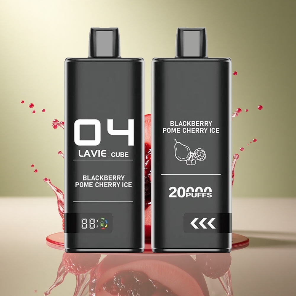 Lavie Cube 20000 Puffs Braambes Granaatappel Kers IJs 28ML 5% Nicotine 600mAh
