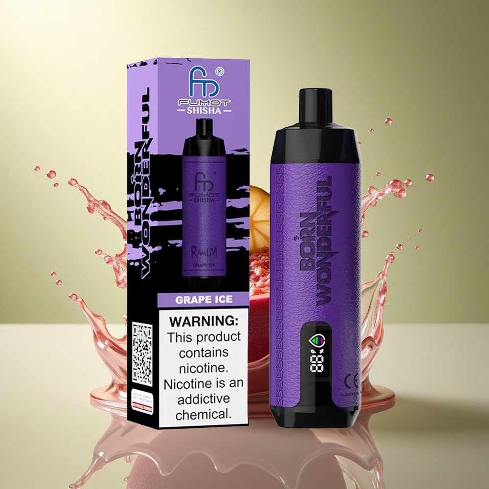 RandM Fumot Shisha 10000 Puffs Druivenijs met 0,5% nicotine en 850 mAh