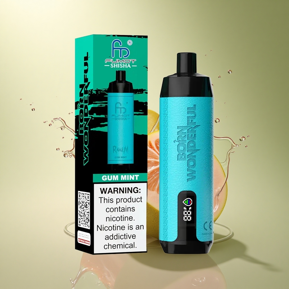 RandM Fumot Shisha 10000 Puffs Kauwgom Munt 18ml 0.6ohm 850mAh