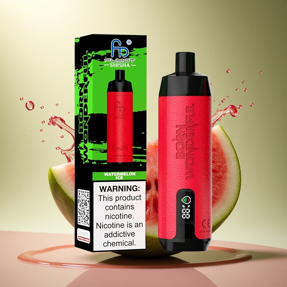 RandM Fumot Shisha 10000 Puffs Watermeloen IJs met 0,5% nicotine en 850 mAh