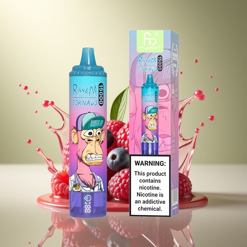 RandM Fumot Tornado 15000 Puffs Blauwe Framboos 25ml 850mAh Mesh
