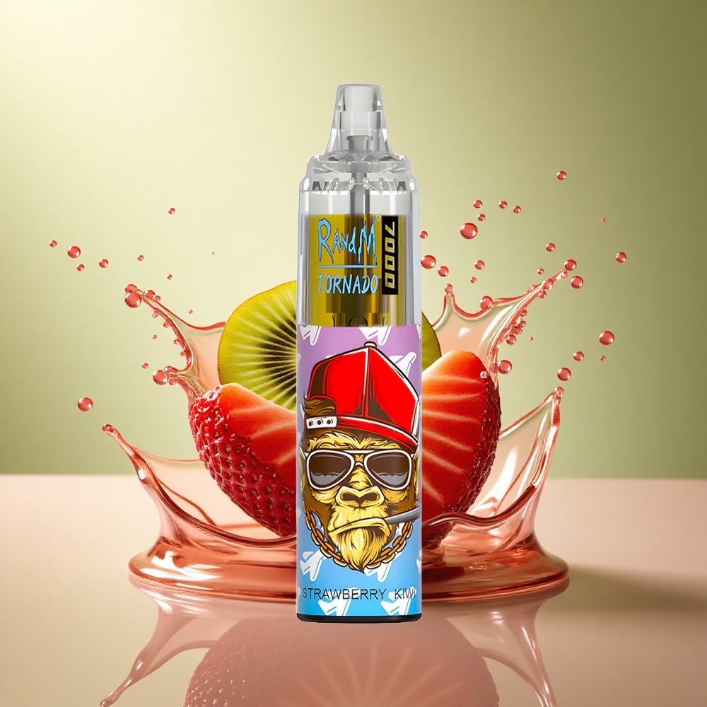RandM Fumot Tornado 7000 Puffs Aardbei Kiwi Mesh Coil Type-C 850mAh