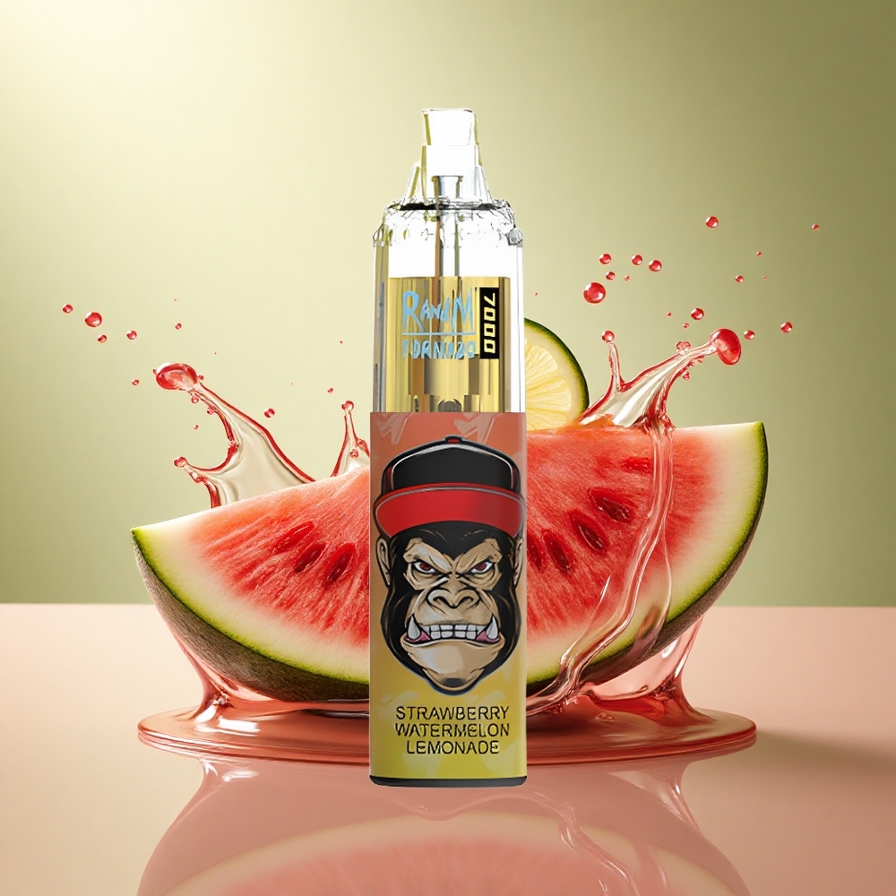 RandM Fumot Tornado 7000 Puffs Aardbei Watermeloen Limonade met 850 mAh en Mesh Coil