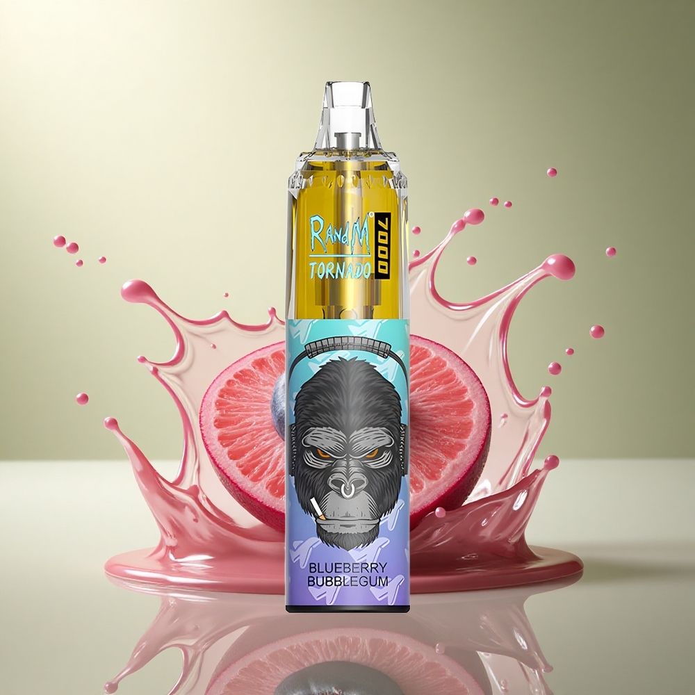 RandM Fumot Tornado 7000 Puffs Blauwe Bes Bubblegum Mesh Coil 850 mAh