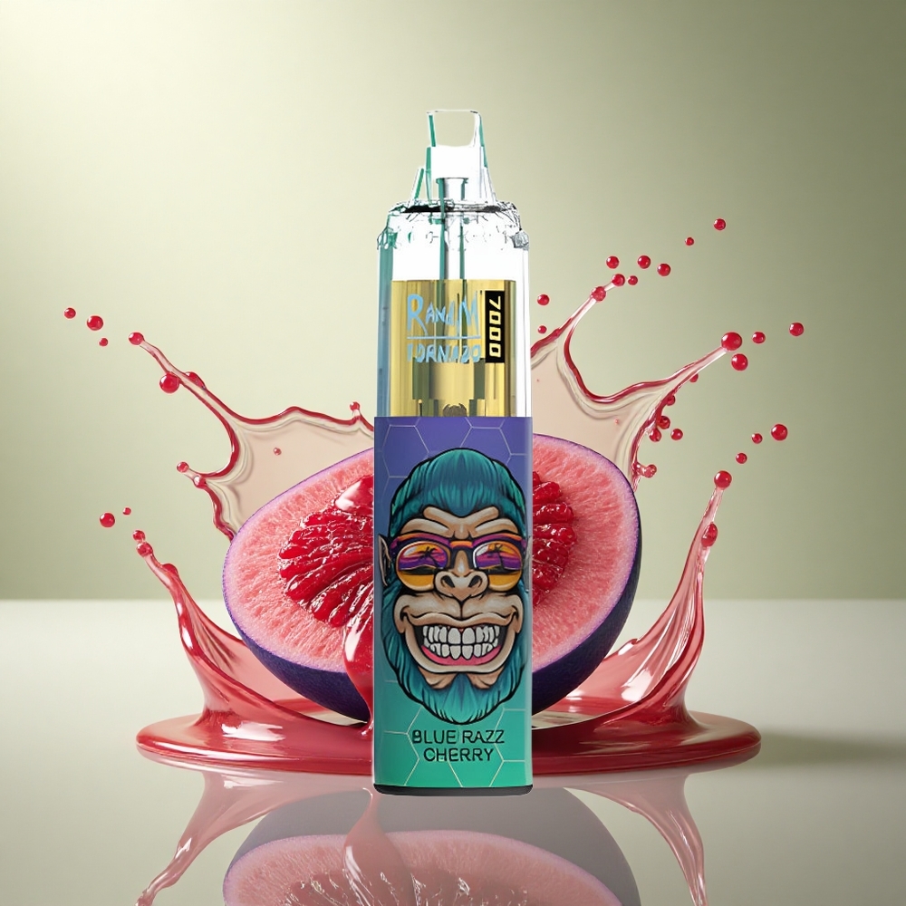 RandM Fumot Tornado 7000 Puffs Blauwe Framboos Kers met 5% Nicotine en 850 mAh