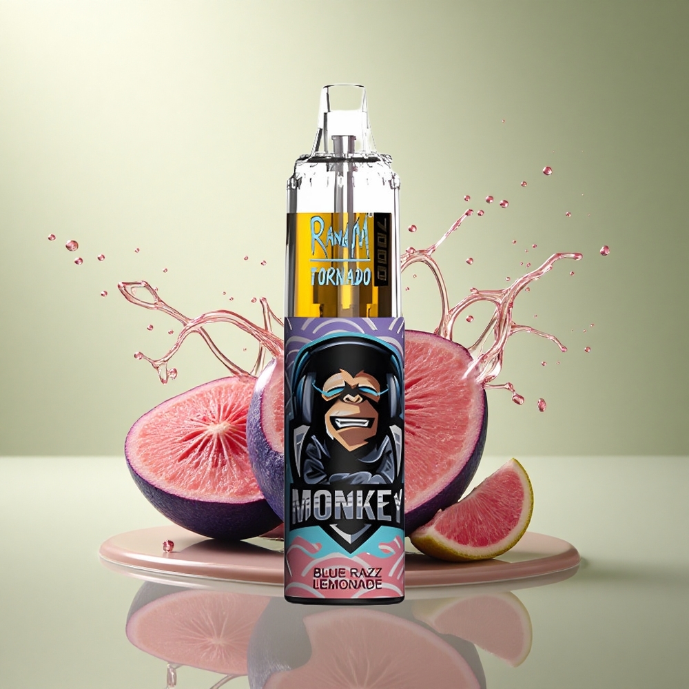 RandM Fumot Tornado 7000 Puffs Blauwe Framboos Limonade met 14 ML Vloeistof en Mesh Coil