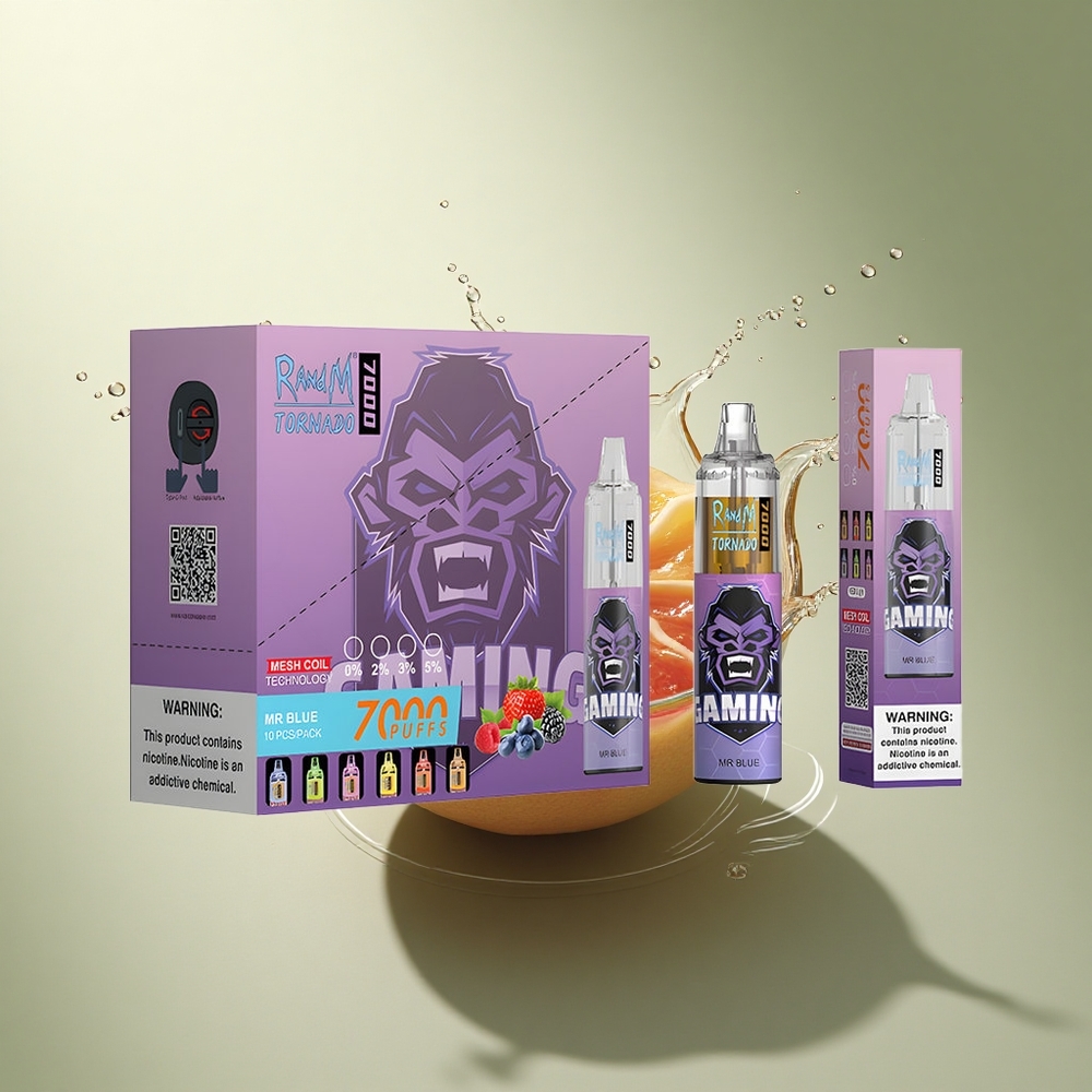 RandM Fumot Tornado 7000 Puffs Dr. Blauw Type-C 850 mAh Mesh