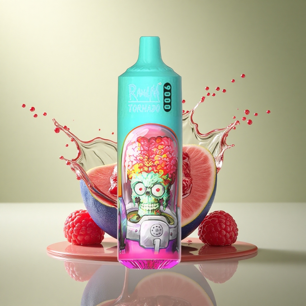 RandM Fumot Tornado 9000 Puffs Blauwe Zure Framboos met 18 mL Vloeistof en Mesh Coil