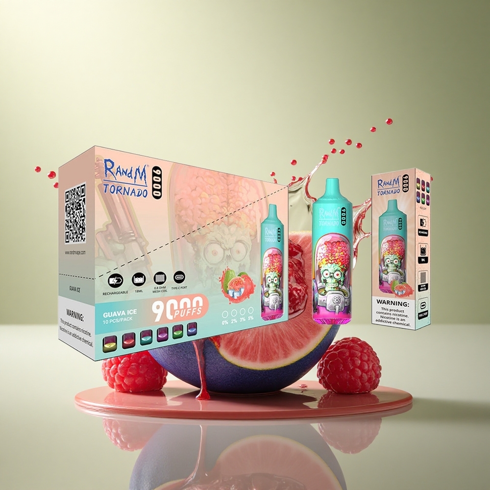 RandM Fumot Tornado 9000 Puffs Blauwe Zure Framboos met 18 mL Vloeistof en Mesh Coil