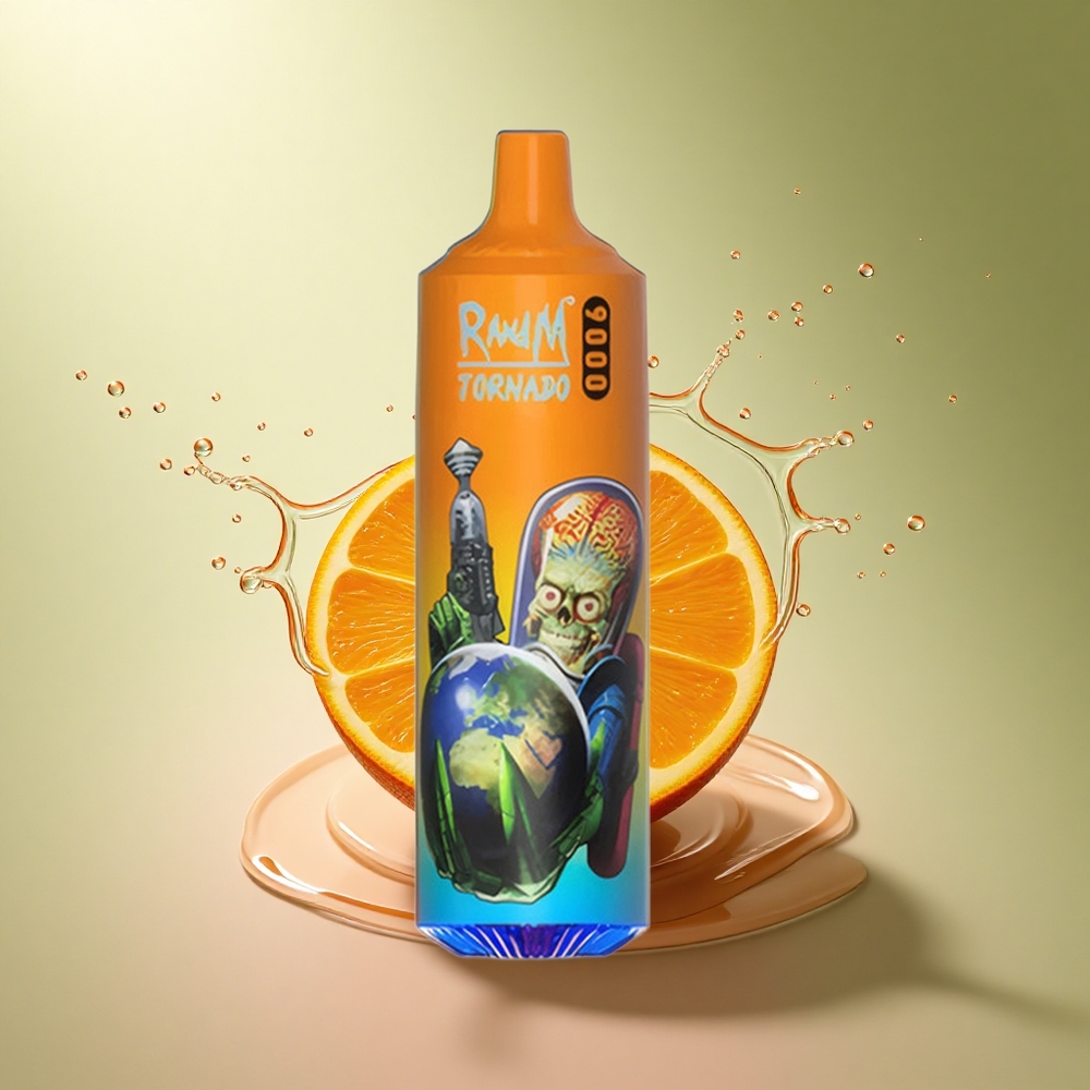 RandM Fumot Tornado 9000 Puffs Oranje Frisdrank 18 mL Mesh Coil 850 mAh