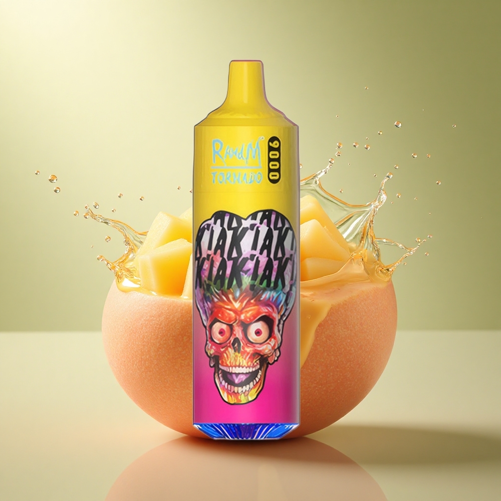 RandM Fumot Tornado 9000 Puffs Perzige Mango Ananas met Mesh Coil en 850 mAh