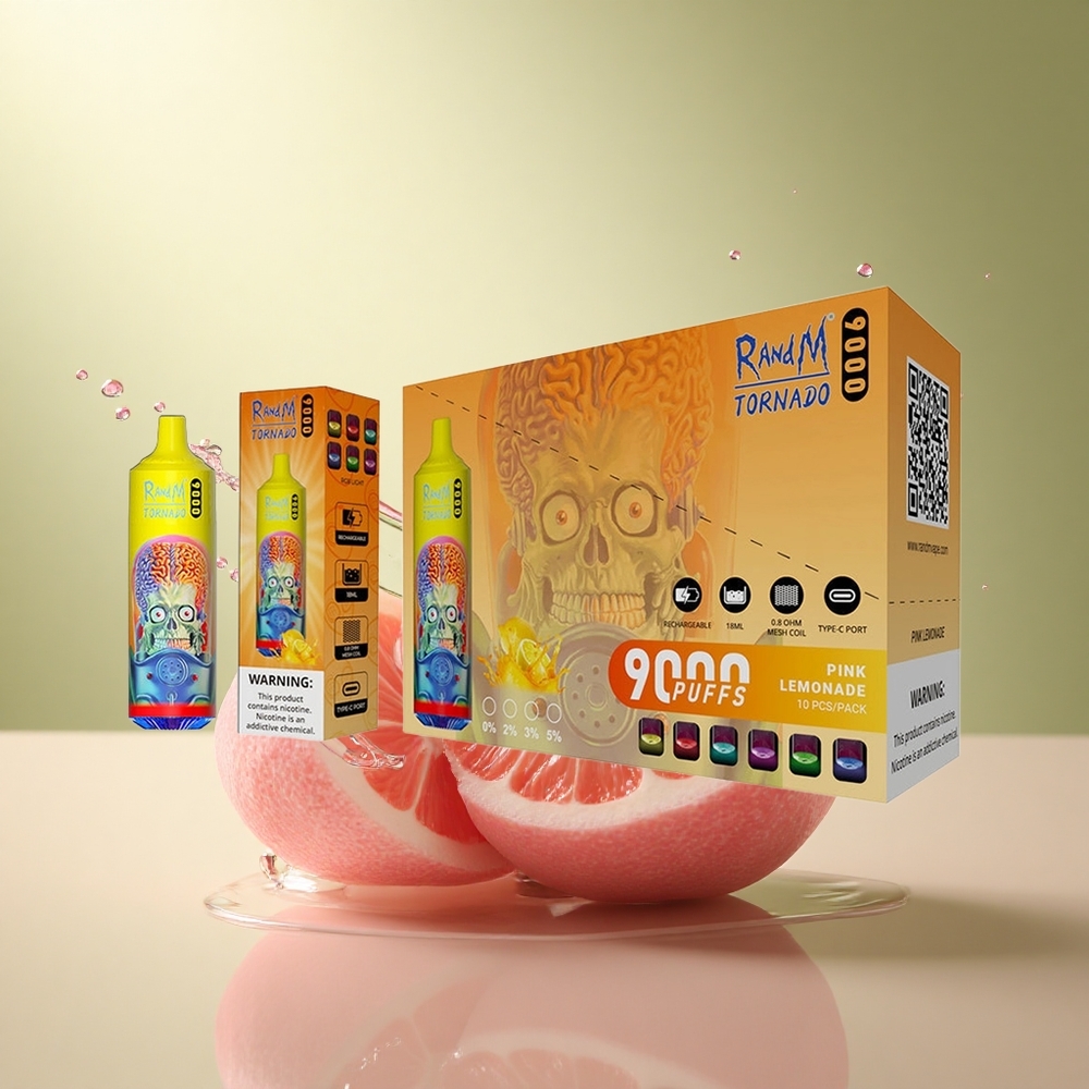 RandM Fumot Tornado 9000 Puffs Roze Limonade 18 mL Mesh Coil 850 mAh